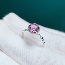 Certified Natural Amethyst 14 K White Gold Handmade Ring Gift For Free Ship - £371.87 GBP