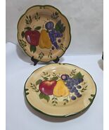 Home Trends Granada 11" Dinner Plates, Lot of 2, Fruit Design - $20.91