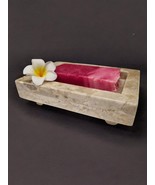 Marble Soap Dish Beige Natural Stone Bathroom Accessory Jewelry Plate - $1,185.97 MXN