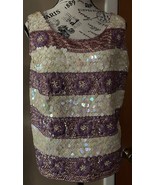 Cardell White Sequins &amp; Beads Handmade in Hong Kong 100% Wool Vintage 19... - $35.00