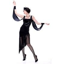 Glamour Flapper Costume - French Kiss - Black - Adult  X-Small - Halloween - £18.10 GBP