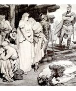 Caesar&#39;s Roman Soldiers Defeat Germans 1913 Plate Print 2 Page History D... - $729.90 MXN