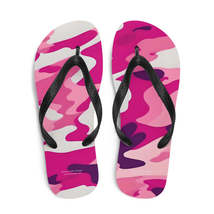 Autumn LeAnn Designs® | Adult Flip Flops Shoes, Camouflage, Deep Pink - $25.00