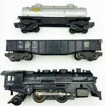 Louis Marx 1666 Engine, 6462 NYC Gondola 6465 Sunoco Double Dome Tanker Lot - £42.70 GBP