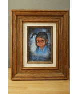 Framed Original Art 1985 Carol Martin Painting Native American Girl Pigt... - £97.33 GBP