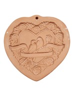 Cotton Press HEART &amp; LOVEBIRDS Cookie Press Mold Paper Casting 1992 Vintage - $207.47 MXN