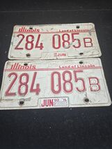 Vtg 1985 Illinois Truck License B Plate Pair Set Garage Man Cave Decor C... - $30.30 CAD