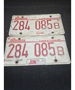 Vtg 1985 Illinois Truck License B Plate Pair Set Garage Man Cave Decor C... - $394.63 MXN