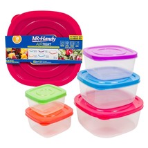 Square Food Containers Box Set of 5 with Airtight Snap On Lids by Mr. Handy - £9.89 GBP