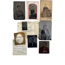 Antique Victorian Photograph Photo Group Lot 6 Daguerreotype Tintypes Gold Matte - £37.31 GBP