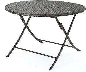 Christopher Knight Home Riad Outdoor Wicker Circular Dining Table, Multi... - $339.99