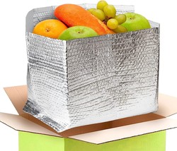 5-Pack Thermal Insulated Box Liner Dual Layer Bubble 6x6x6 Foil Shipping - £14.50 GBP