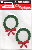 1950s Felt Christmas WREATH Iron-On Applique Midcentury Vintage Holiday - £13.38 GBP