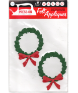 1950s Felt Christmas WREATH Iron-On Applique Midcentury Vintage Holiday - £13.14 GBP