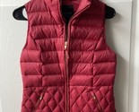 Talbots Petites Size Small Red Down Puffer Vest Zip Up Pockets - £20.19 GBP