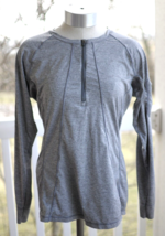 Athleta Pacifica Long Sleeve UPF Swim Top Rash Guard 1/4 Zip Gray Size Medium - $30.00