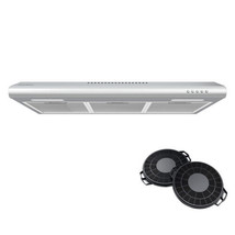 Slim Range Hood 30 inch Under Cabinet Kitchen Vent Hood in Sliver with Carbon Fi - £420.18 GBP