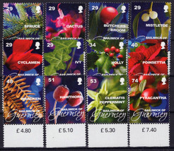 ZAYIX Guernsey 1010-1021 MNH Christmas Flowers Plants 090823S25M - £10.03 GBP