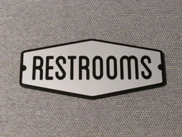 Retro Style Gray and Black Wood Restrooms Sign - £15.63 GBP