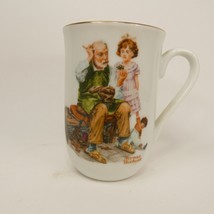 Norman Rockwell Museum Gold Rim Cup / Tea Mug “The Cobbler”  FIK7V - £3.93 GBP
