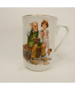 Norman Rockwell Museum Gold Rim Cup / Tea Mug “The Cobbler”  FIK7V - $5.00