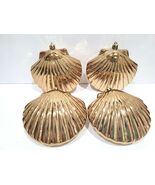 Coastal Beach Gold Clam Clams Plastic Nautical Christmas Ornaments Decor 4&quot; - $26.72