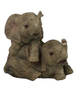 Jungle Frolic Safari Savanna Elephant Baby Calves Playing Together Figurine - $31.42 CAD