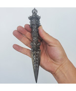 Tibetan Buddhist Solid Iron 3 Faces Mahakal Phurba 8&quot; - Made in Nepal - $139.99