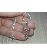 Armenian Pomegranate Necklace with Red Zircon Stones,Silver Pomegranate ... - $456.94 MXN
