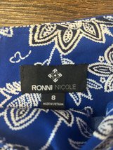 ronni nicole fit flare blue floral short sleeve dress size 8 - £11.92 GBP