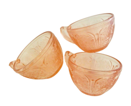 Cherry Blossom Pink Flat Coffee Tea Cups Reproduction from 70&#39;s Lot of Three - £19.68 GBP