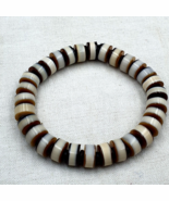Bracelet ancien perles d&#39;agate à bandes yéménites agate Dzi ancien SHK-2 - $5,296.19 MXN