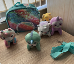 5 toy unicorn stuffed animals for PLUS purse NEW - £35.92 GBP