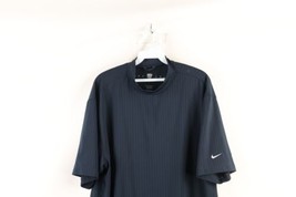 Vintage Nike Golf Mens Large Striped Travis Scott Mini Swoosh Mock Neck T-Shirt - £43.59 GBP