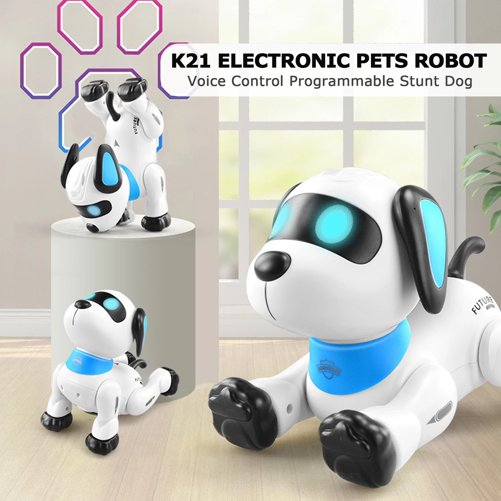 LE NENG K21 Electronic Robot Dog Stunt Dog Remote Control Robot Dog Toy Voice - £36.54 GBP
