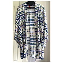 Josie Belted Swim Spring Beach Cover Up Neon Tie Dye Kimono Tunic, One Size - $263.65 MXN