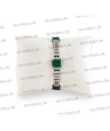 5.10CT Round Cut Simulated Emerald Gold Plated 925 Silver Women&#39;s Bracelet - £172.08 GBP