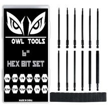 6&quot; Long Allen Hex Bit Set (12 Pack Of Drill Bits With Case) 6 Inch Allen Key Hex - £19.41 GBP