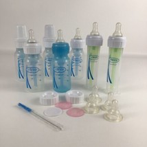 Dr. Brown&#39;s Baby 7 Bottle Lot Infant Feeding Anti Colic Nipples Lids Bundle - £30.89 GBP
