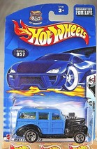 2003 Hot Wheels #57 Wild Wave 3/5 &#39;40 WOODY Black-Blue w/Chrome 5 Spoke Wheels - £5.81 GBP