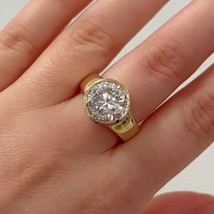 5 Ctw Round Moissanite 14K Yellow Gold Over Simple Classic Wide Engagement Ring - £134.08 GBP