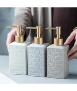 Art Brick Pure Ceramic Relief Bath Soap Lotion Gel Pump Dispenser Perfum... - £13.42 GBP