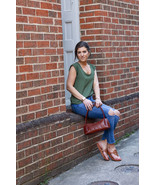 Breena Scallop Shoulder Bag | Full-Grain Leather with Glazed Finish | Da... - $163.00