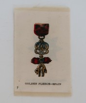1910&#39;s Tobacco Silk Order of The Golden Fleece Spain Medal # 7 in Series - £7.85 GBP