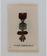 1910&#39;s Tobacco Silk Order of The Golden Fleece Spain Medal # 7 in Series - $187.01 MXN