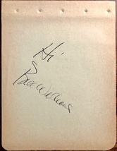 BILL WILLIAMS AUTOGRAPHED SIGNED VINTAGE 1950s ALBUM PAGE DEADLINE AT DAWN - £19.61 GBP