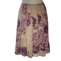 Ann Taylor Petites Skirt Silk Floral Seamed Pleat Midi Women&#39;s Size 16P - £25.17 GBP