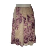 Ann Taylor Petites Skirt Silk Floral Seamed Pleat Midi Women&#39;s Size 16P - £24.05 GBP