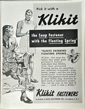 Klikit Fasteners with Floating Spring Laundryproof 1953 Vintage Print Ad - $9.55