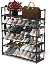 Hsscblet 6 Tiers Metal Shoe Rack, Adjustable Shoe Shelf Storage, Black. - £38.34 GBP